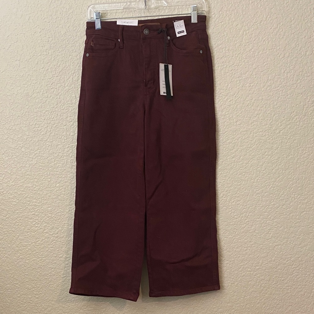 Judy Blue Wide Leg Jeans in Deep Burgundy